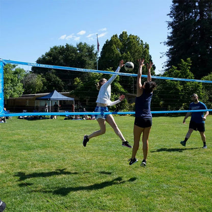 Park & Sun Sports Tournament Flex 1000: Portable Outdoor Volleyball Net System, Blue