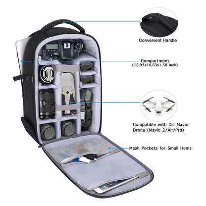 MOSISO Camera Backpack, DSLR/SLR/Mirrorless Photography Camera Bag 15-16 inch Waterproof Hardshell Case with Tripod Holder&Laptop Compartment Compatible with Canon/Nikon/Sony, Black