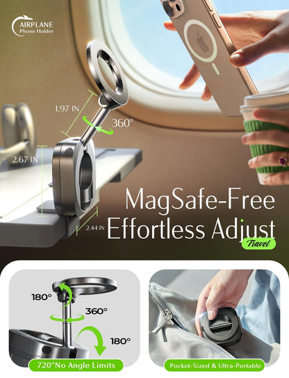 LISEN Airplane Gadgets Travel Europe Vacation Essentials Phone Holder Long Flight Must Have Toddler Mini Travels Essentials Kids Women for iPhone 17 MagSafe Travel Accessories Cruise Essentials