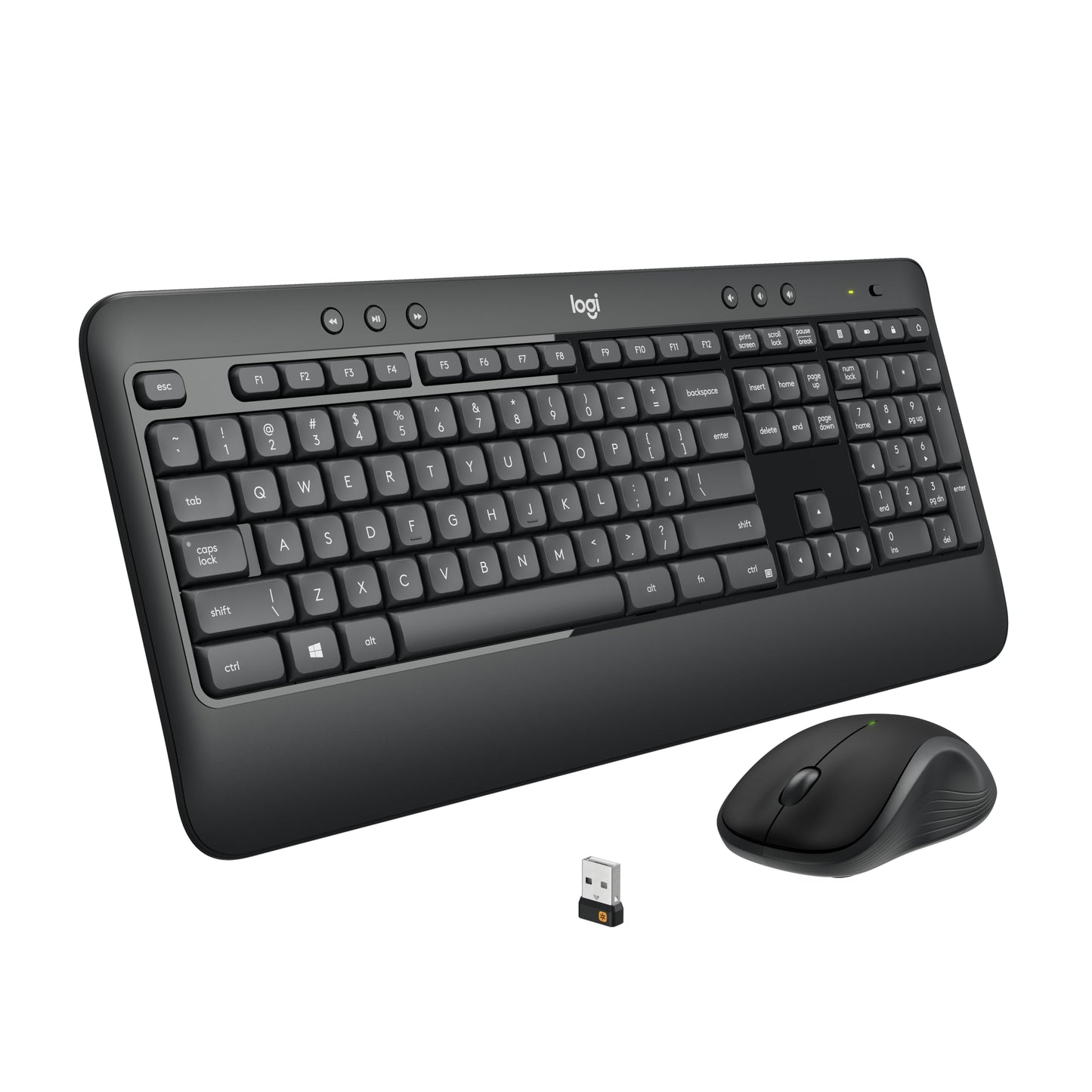 Logitech MK540 Advanced Wireless Keyboard and Mouse Combo for Windows, 2.4 GHz Unifying USB-Receiver, Multimedia Hotkeys, 3-Year Battery Life, for PC, Laptop