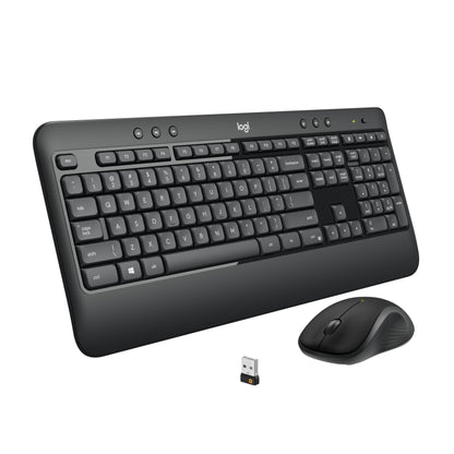 Logitech MK540 Advanced Wireless Keyboard and Mouse Combo for Windows, 2.4 GHz Unifying USB-Receiver, Multimedia Hotkeys, 3-Year Battery Life, for PC, Laptop