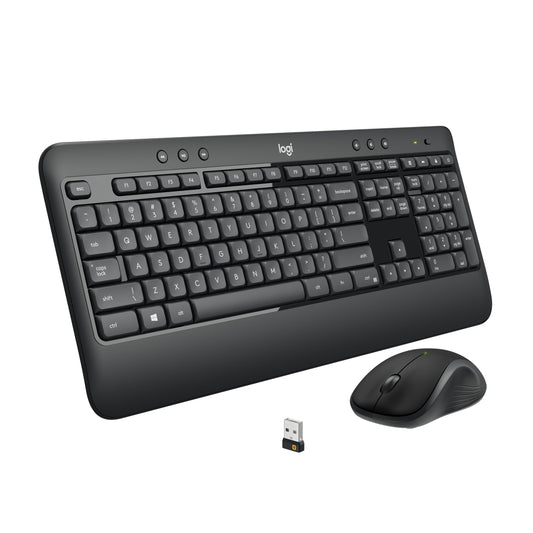 Logitech MK540 Advanced Wireless Keyboard and Mouse Combo for Windows, 2.4 GHz Unifying USB-Receiver, Multimedia Hotkeys, 3-Year Battery Life, for PC, Laptop