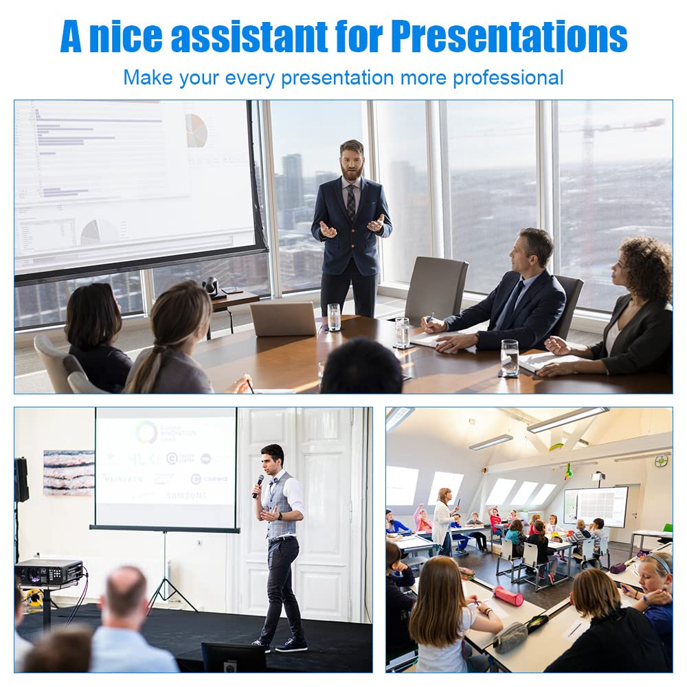 AMERTEER Presentation Clicker Wireless Presenter Remote Clicker for PowerPoint Presentations with Red Pointer, PowerPoint Clicker Slide Advancer for Mac/Windows/Google Slide/PPT.