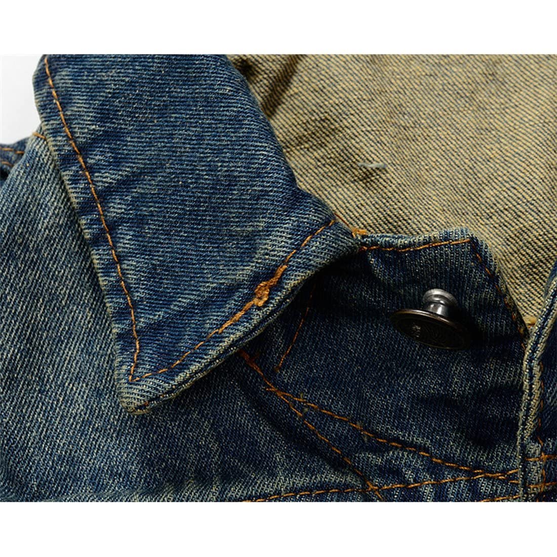 NASKY Men's Fit Retro Ripped Denim Vest Sleeveless Lapel Jean Vest Jacket Waistcoat Top(Small,Dark blue)