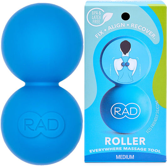 RAD Original Peanut Massage Ball – Medium Density Yoga Deep Tissue Roller Ball – Myofascial Release for Back, Neck, Feet, Psoas & Spine – Suboccipital & Thoracic Trigger Point Therapy