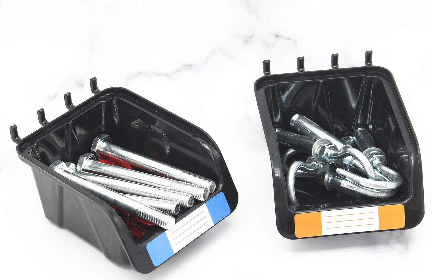 Pegboard Bins Kit 12 PACK Black Pegboard Parts Storage Tool Peg Borad Workbench Bins Organize Hardware,Attachments,Accessories (12 Pack)