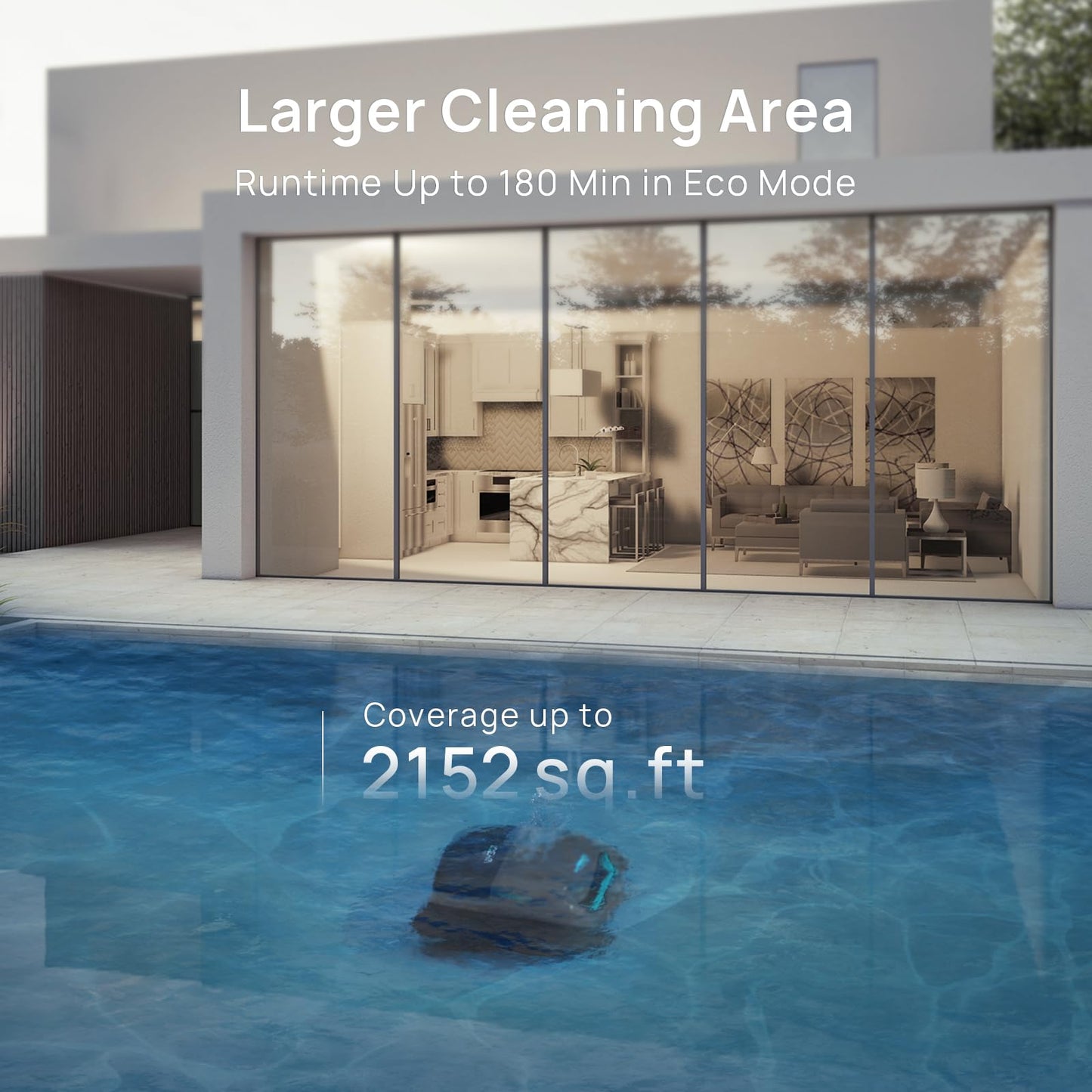 (2025 New) WYBOT C2 Vision Robotic Pool Vacuum with AI Camera, Ultra-Fine Filtration Pool Cleaners for Above&Inground Pools, Comprehensive 8 Mode, Wall Climbing, Smart Navigation, Gray