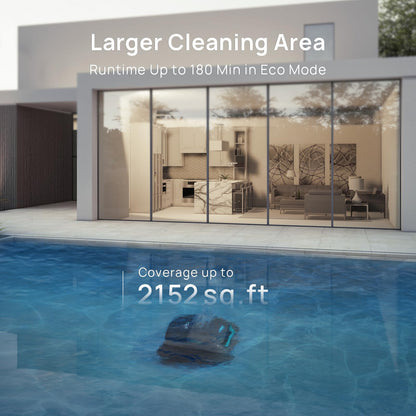 (2025 New) WYBOT C2 Vision Robotic Pool Vacuum with AI Camera, Ultra-Fine Filtration Pool Cleaners for Above&Inground Pools, Comprehensive 8 Mode, Wall Climbing, Smart Navigation, Gray