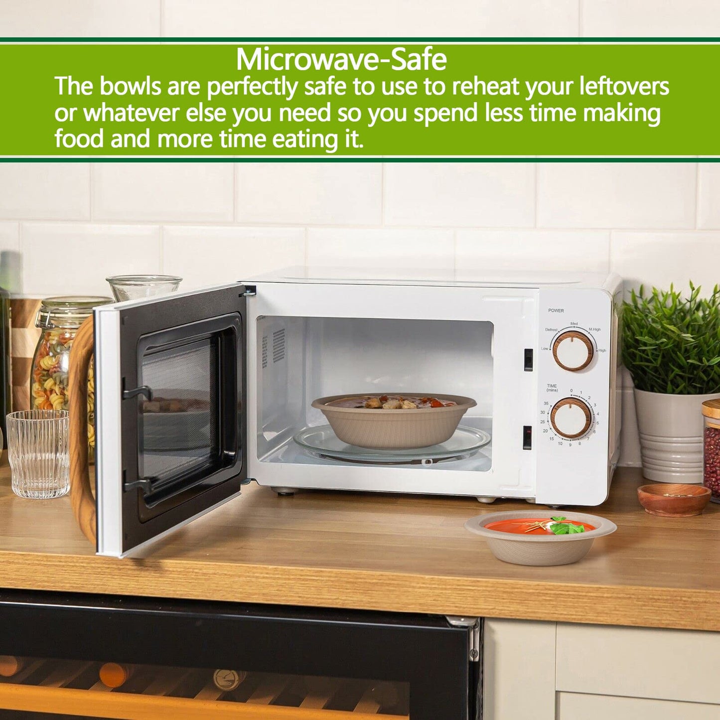 Homestockplus 16 Oz Disposable Paper Bowls - Heavy Duty Small Disposable Bowls - Made from Natural Bagasse for Cereal, Rice, French Fries - Convenient and Compostable [100/Pack]