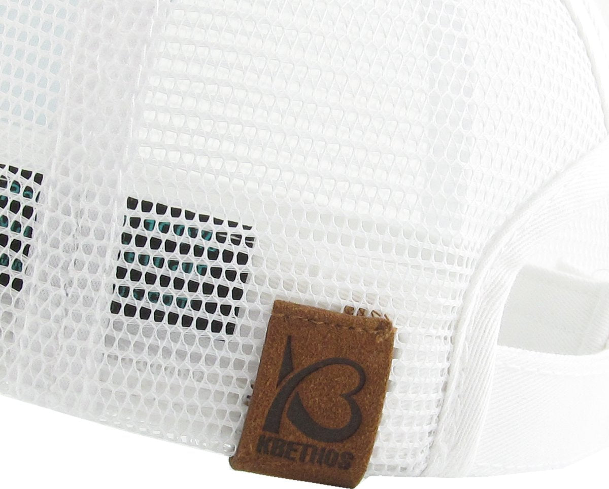 KBETHOS® Original Glitter Fabric Mesh Trucker Ponytail Cap, Aqua