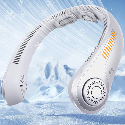 Portable Neck Fan - Rechargeable Personal Fan with Neck Brace, 5 Speeds, All-Around Cooling, Hands-Free Bladeless Lightweight Quiet Neck Fans That Blow Cold Air Gift for Women/Men, Hot Flashes, Travel