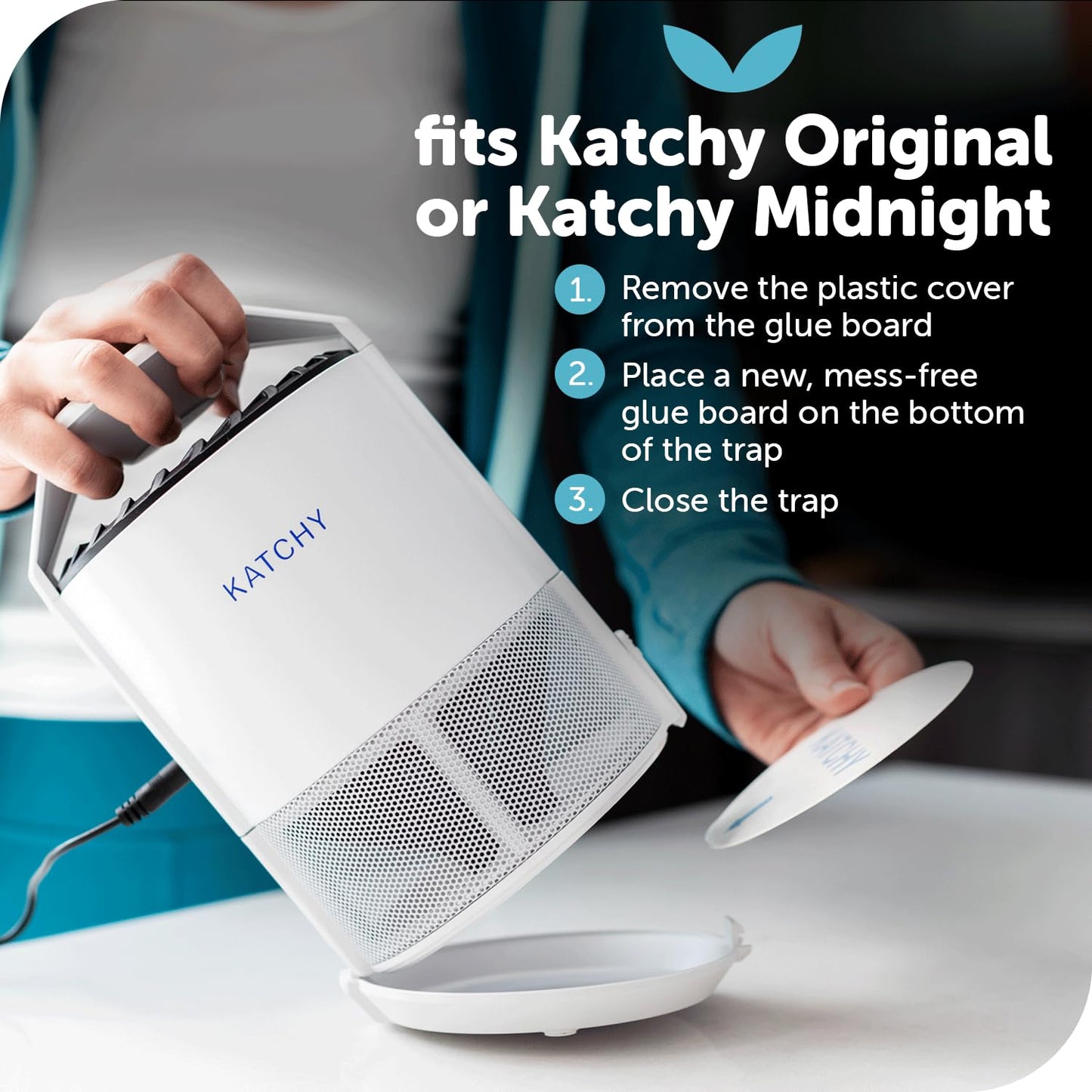 Katchy Original and Midnight Glue Board Refills (8 Pack) - Indoor Insect Trap Glue Board Refills for Mosquito, Gnat, Moth, Fruit Flies - Non-Zapper Traps for Buzz-Free Home