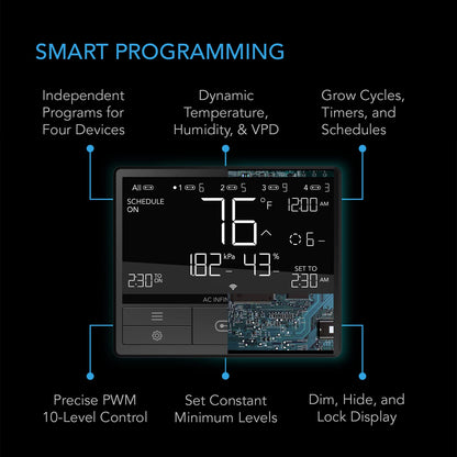 AC Infinity Controller 69 PRO, Smart Environmental Controller with Temperature, Humidity, VPD, Timer, Cycle, Schedule Controls, for Grow Tent Cooling Ventilation Lighting