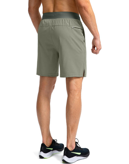 Men's Running Shorts with Zipper Pockets 7 Inch Lightweight Quick Dry Gym Athletic Workout Shorts for Men (Green Sage, X-Large)