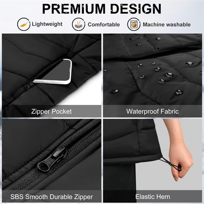 KOVNLO Womens Heated Vest, 5 in 1 Smart Controller, Lights-out Design, Electric Heated Jackets (Battery Pack Not Included)