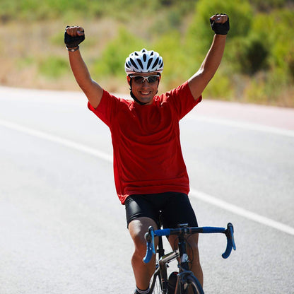 MCPORO Workout Shirts for Men Short Sleeve Quick Dry Athletic Gym Active T Shirt Moisture Wicking 5 Pack Black, Dark Grey, Light Grey, White, Navy Large