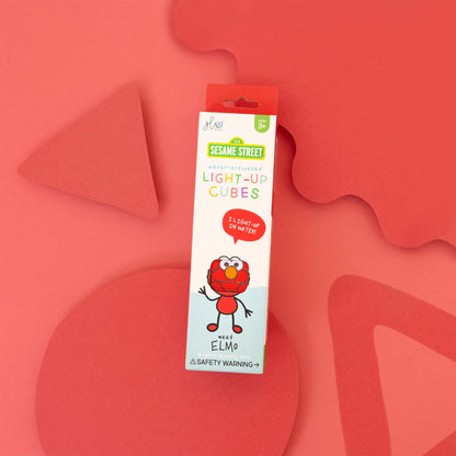 Glo Pals x Sesame Street Water-Activated Light-Up Cubes for Sensory Play (Elmo - Cubes Only)