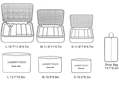 Luggage Cubes,Mossio 7 Pack Lightweight Toiletry Organizer Space Saver Travel Accessories Pink Leopard