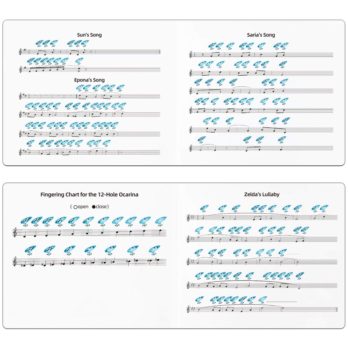 Ohuhu Zelda Ocarina with Song Book (Songs From the Legend of Zelda), 12 Hole Alto C Zelda Ocarinas Play by Link Triforce Gift for Zelda Fans with Display Stand Protective Bag