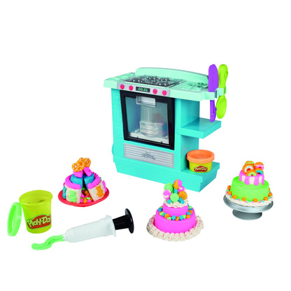 Play-Doh Kitchen Creations Rising Cake Oven Bakery Playset for Kids 3 Years and Up with 5 Modeling Compound Colors, Non-Toxic