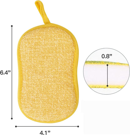 Multipurpose Kitchen Scrub Sponges, Heavy Duty Cleaning Non-Scratch Scrub Sponge, Reusable Microfiber Sponge for Household Cleaning, Random Colors (Multicolour)