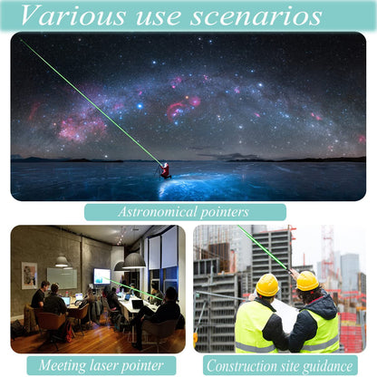 Green Laser Pointer Long-Range Laser Pointer High Power-Rechargeable Laser Pointer for Hiking, Presentations & Outdoor Use