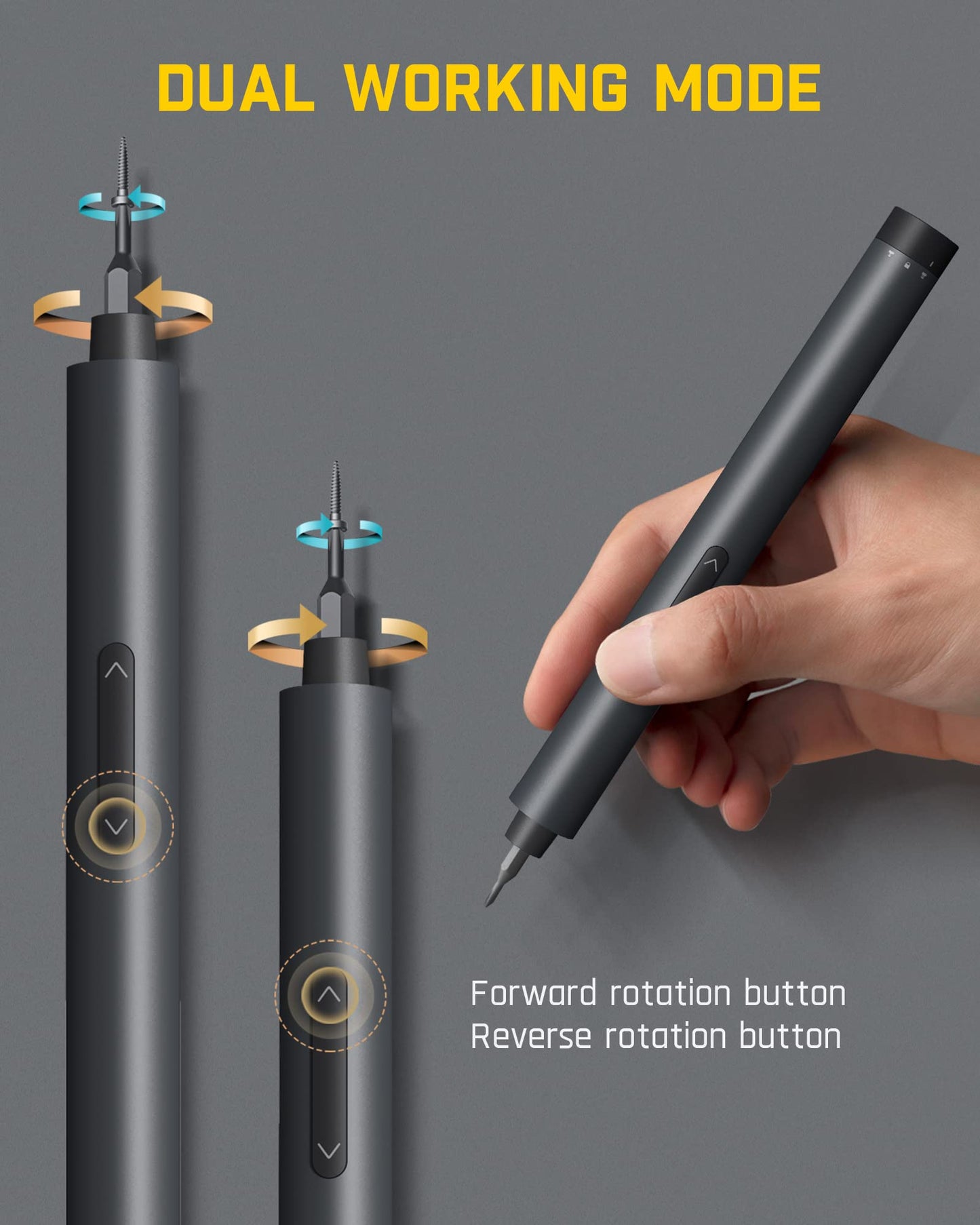 Fanttik E1 Pro 3.7V Mini Electric Screwdriver, Precision Screwdriver Set with LED Light, 24 Magnetic Bits, Max. 3 N.m, Magnetic Storage, 5/32''Hex, Repair Tool Set for Phone Camera Laptop Watch