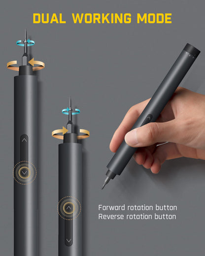 Fanttik E1 Pro 3.7V Mini Electric Screwdriver, Precision Screwdriver Set with LED Light, 24 Magnetic Bits, Max. 3 N.m, Magnetic Storage, 5/32''Hex, Repair Tool Set for Phone Camera Laptop Watch