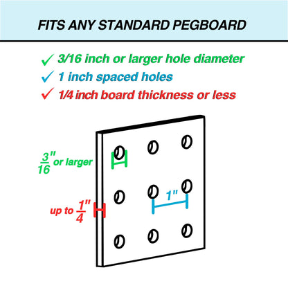 Pegboard Baskets, Set of 4 Black - Hooks to Any Peg Board - Pegboard Accessories, Square Style Wire Shelf Baskets - Organize Tools, Workbench, Garage Storage - Wall Organizer Attachments
