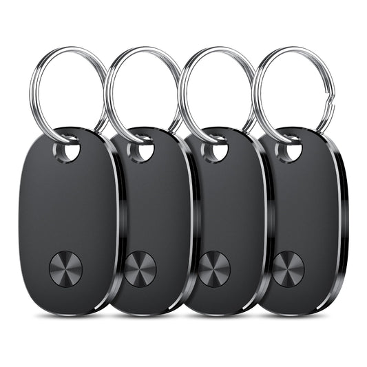 Air Tracker Tags-4 Pack, Bluetooth Tracker Works with Apple Find My APP (iOS Only), Keys Finder and Item Locator for Luggage, Backpack, Suitcases, Replaceable Battery, IP67 Waterproof Tracking Tag