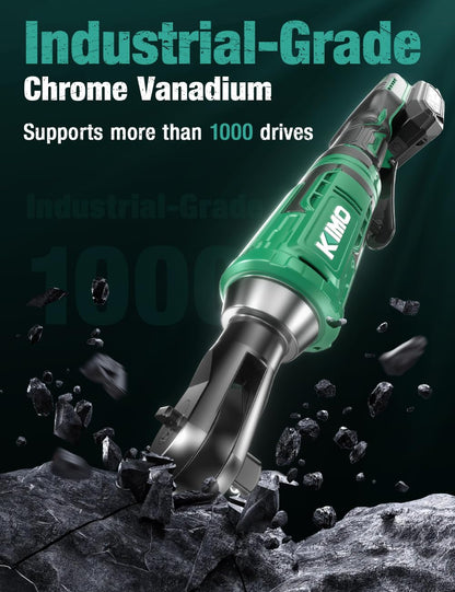 KIMO 20V Cordless Ratchet Wrench 3/8 Set, 74 Ft-lbs 400 RPM Electric Ratchet Wrench, Battery Powered Ratchet with 7 Sockets, 3" Extension Bar, 1/4" Adapter, 2-Pack Lithium-Ion Batteries, Fast Charger