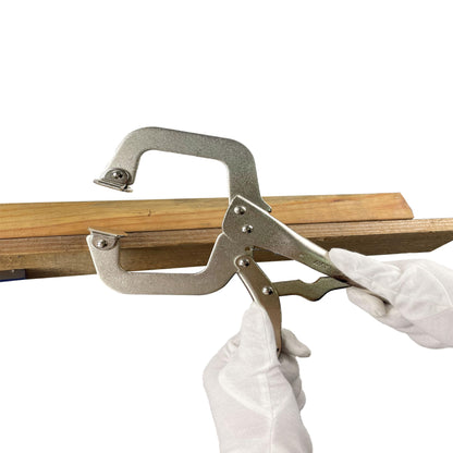 HFS (R) 11-Inch Swivel Pad Locking C-Clamp Locking Pliers (10 pcs) - Heavy-Duty Heat-Treated Steel with Nickel Plating