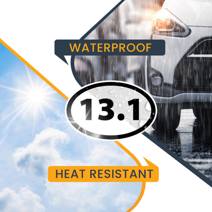 Magnet Me Up: 13.1 Half Marathon Black Oval Magnet Decal - 4x6 Inches - 2 Pack - Heavy-Duty Automotive Magnets for Car, Truck, SUV - Runner's Pride Magnets - Show Your Achievement