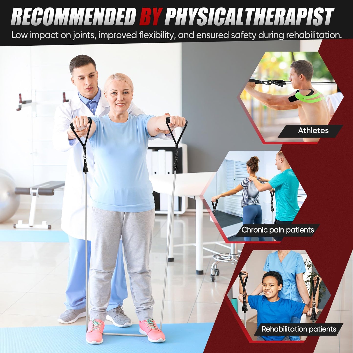 HPYGN Resistance Bands, Exercise Bands for Working Out, Workout Bands Men, Fitness Band with Handle, Door Anchor, Home Gym Equipment for Musle Training, Physical Therapy, Strength Training, Shape Body