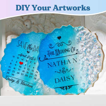 LET'S RESIN Coaster Kit, 16oz DIY Epoxy Resin Kit with Molds and Mica Powder Complete Set, Crafts for Adults, Beginners, Ideal Starter DIY Art Supplies Gift Set for Adults