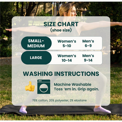 Gripjoy Grip Socks 3-Pack, Non Slip Socks for Yoga, Pilates, Barre, Dance, Enhanced Stability, Machine Washable, Comfortable Cotton Blend, Supports Charitable Causes