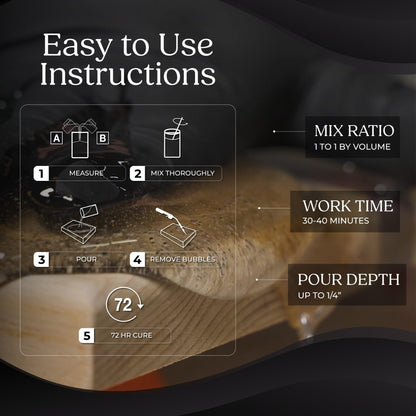 Promise Epoxy Epoxy Resin Kit 1 Gal-Crystal Clear, UV Resistant, Self Leveling, Food Safe for Table Top, Arts & Crafts, Wood Casting, Jewelry Making, Use with Mica Powder, Silicone Molds, Alcohol Ink