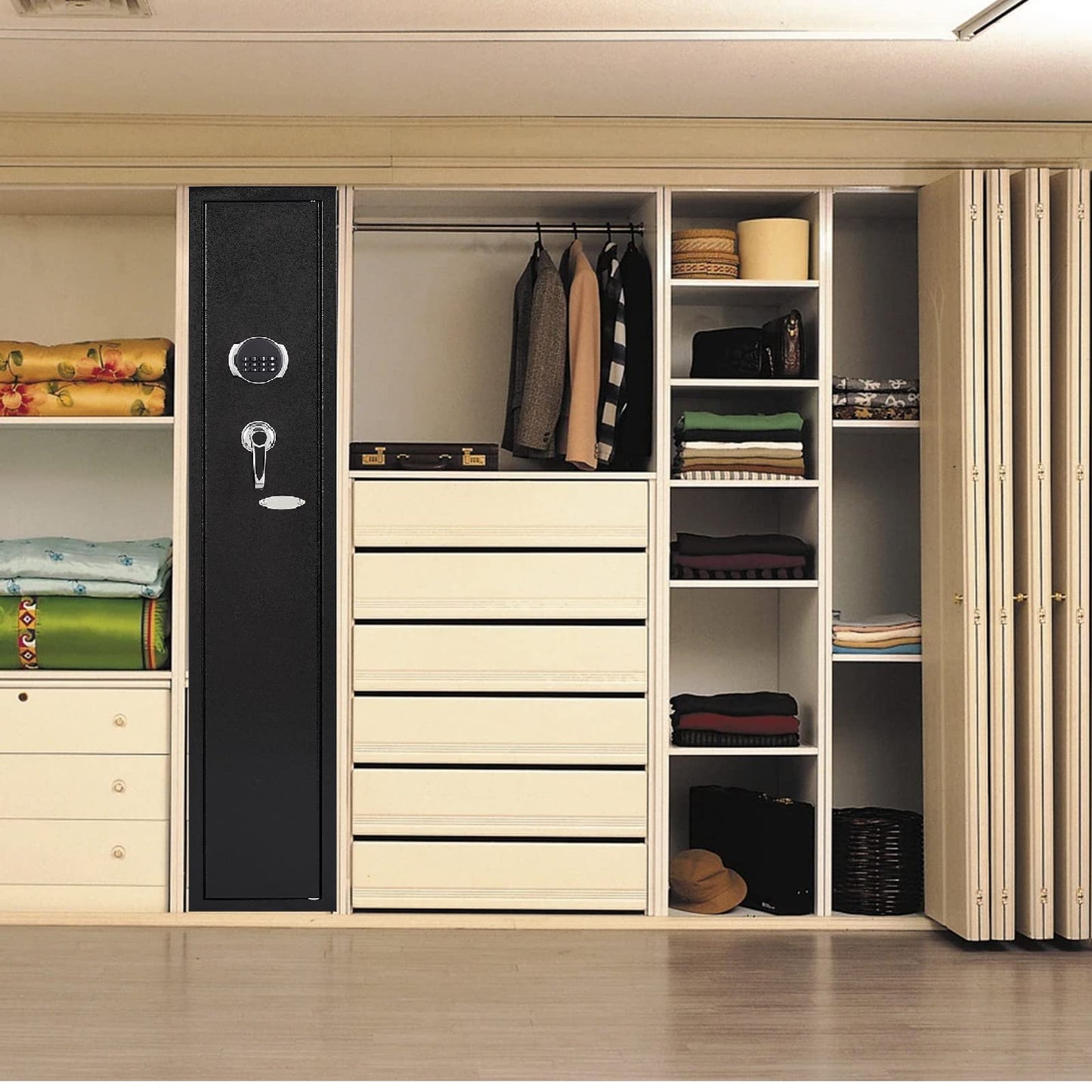 KAER 2-Gun Safes for Home Rifle and Pistols Electronic Gun Security Cabinet Quick Access Gun Rifle Gun Security Cabinet Safes Gun Cabinet for Shotguns with Built-in Removable Storage Shelf-1.73