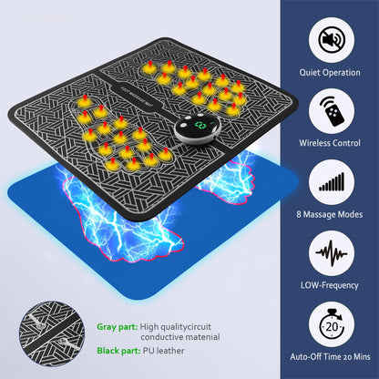 Phixnozar Transcutaneous Electronic Nerve Stimulator, EMS Foot Massager for Muscle Relaxation, LCD Display Screen,Back & Legs Massager