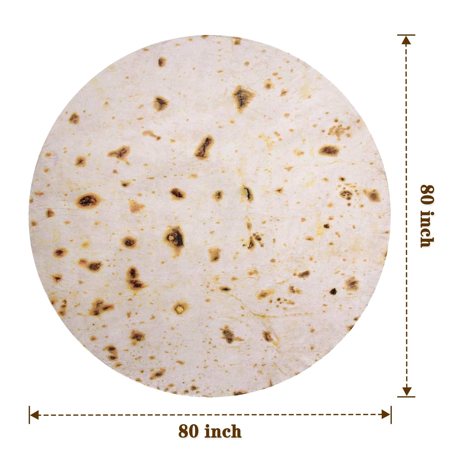 mermaker Burritos Tortilla Throw Blanket 2.0 Double Sided 80 inches for Adult and Kids, Giant Funny Realistic Food Blanket, 285 GSM Novelty Soft Flannel Taco Blanket (Yellow-Double Sided)