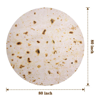 mermaker Burritos Tortilla Throw Blanket 2.0 Double Sided 80 inches for Adult and Kids, Giant Funny Realistic Food Blanket, 285 GSM Novelty Soft Flannel Taco Blanket (Yellow-Double Sided)