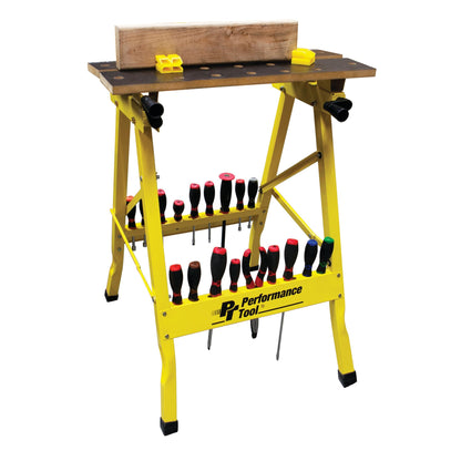 Performance Tool W54025 Portable Multipurpose Workbench and Vise (200 lbs Capacity) , Yellow