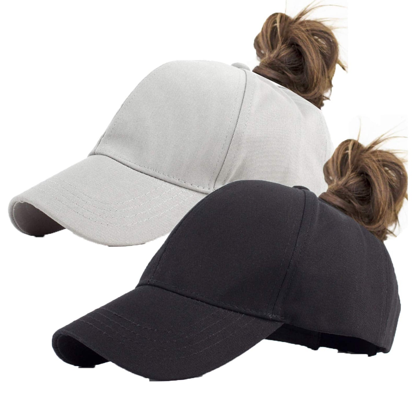 High Ponytail Baseball Hat - Women Messy Bun Hat, Sun Protection Ponycaps Retro Cap