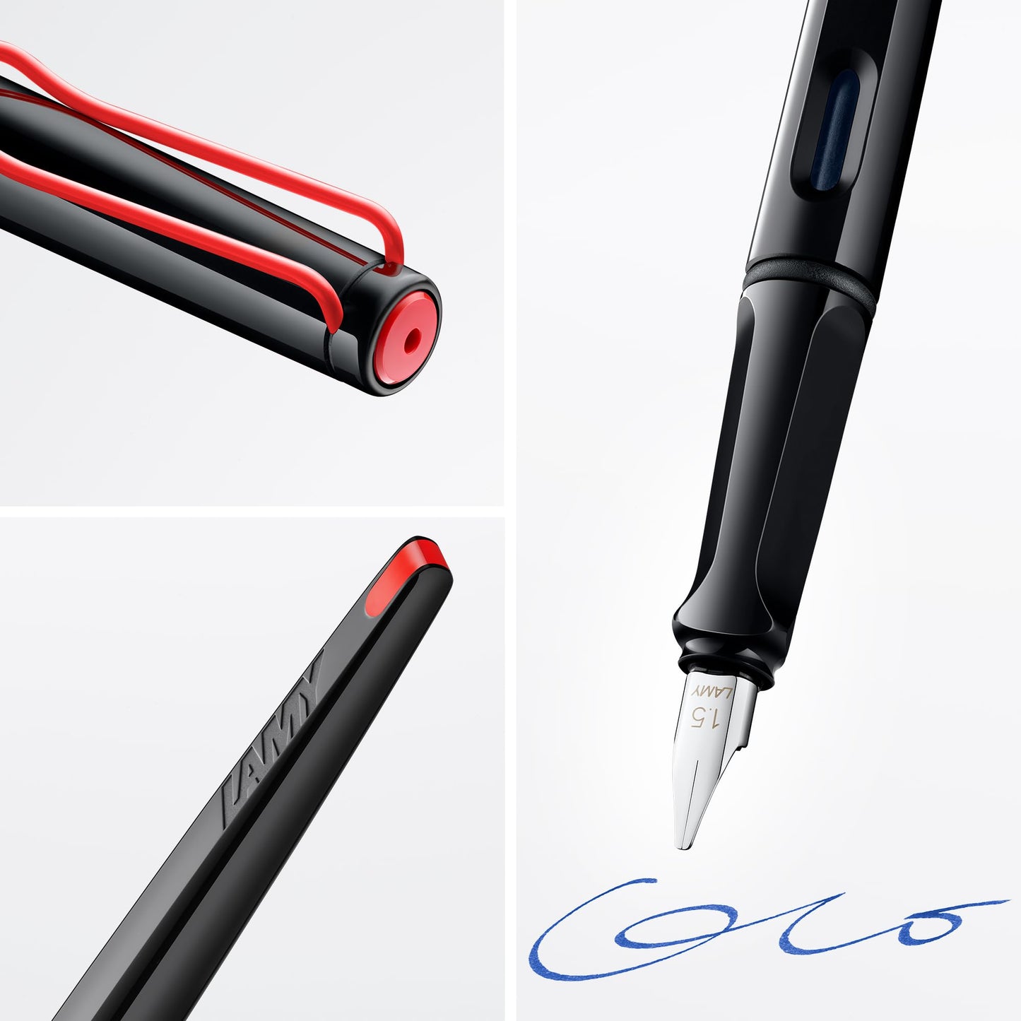 Lamy joy black calligraphy fountain pen set - fountain pen with 3 different nibs (1.1/1.5/1.9 mm) - calligraphy pen with ribbon nib & ergonomic grip - incl. 5 T 10 blue ink cartridges