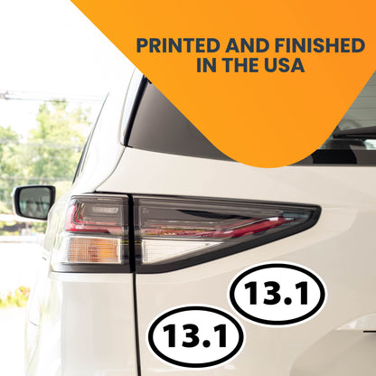 Magnet Me Up: 13.1 Half Marathon Black Oval Magnet Decal - 4x6 Inches - 2 Pack - Heavy-Duty Automotive Magnets for Car, Truck, SUV - Runner's Pride Magnets - Show Your Achievement