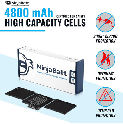 NinjaBatt A1713 A1708 Replacement Battery for MacBook Pro 13-inch A1708 (Late 2016,Mid 2017 Years) - [54.5Wh/11.40V ]