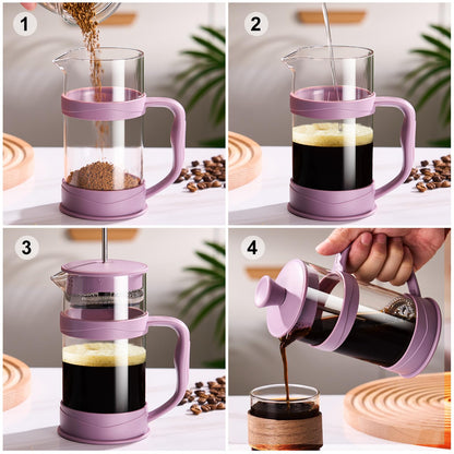 gegewawa French Press Coffee Maker, Coffee Press of 18/8 Stainless Steel Filter 11.8 OZ, Mini Camping French Press for Travel& Home Gift