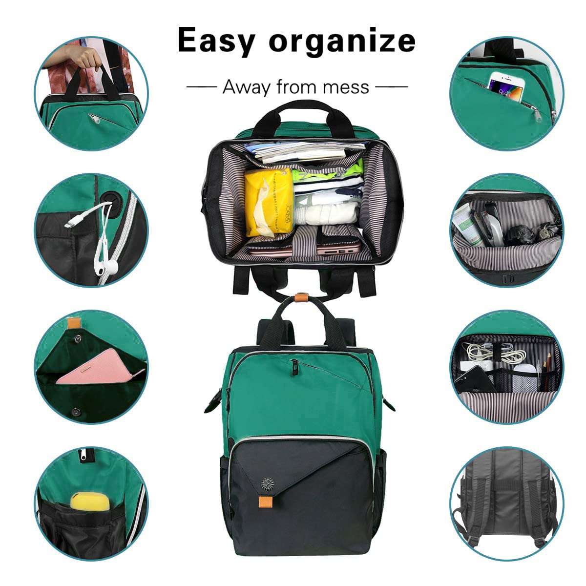 Hap Tim Womens Laptop Backpack, Travel Backpack for Women, Work bag, Nurse bag, Carry on Backpack, Nurses Week Gifts for Women（7651-MB）