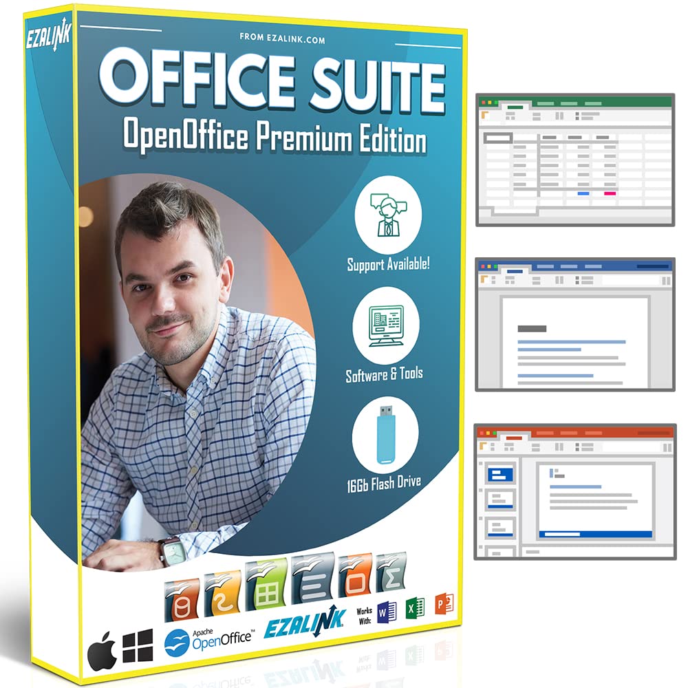 Office Suite 2025 Home & Student Premium | Open Word Processor, Spreadsheet, Presentation, Accounting, and Professional Software for Mac & Windows PC