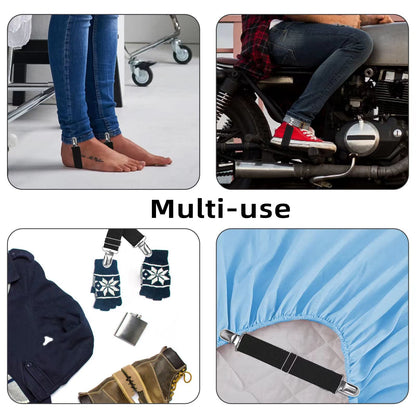 Adjustable Boot Straps Pant Stirrups Clips Boot Clips for Women and Men Motorcycle Biker Smooth Jeans Trousers Bed Sheets, Mattress Covers,Curtain and Seats Cushion